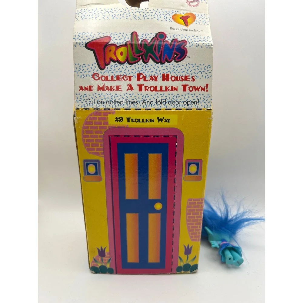 Vintage Trollkins Graduate Play House Toymakers‎ #1750 & Blue Troll Doll READ: